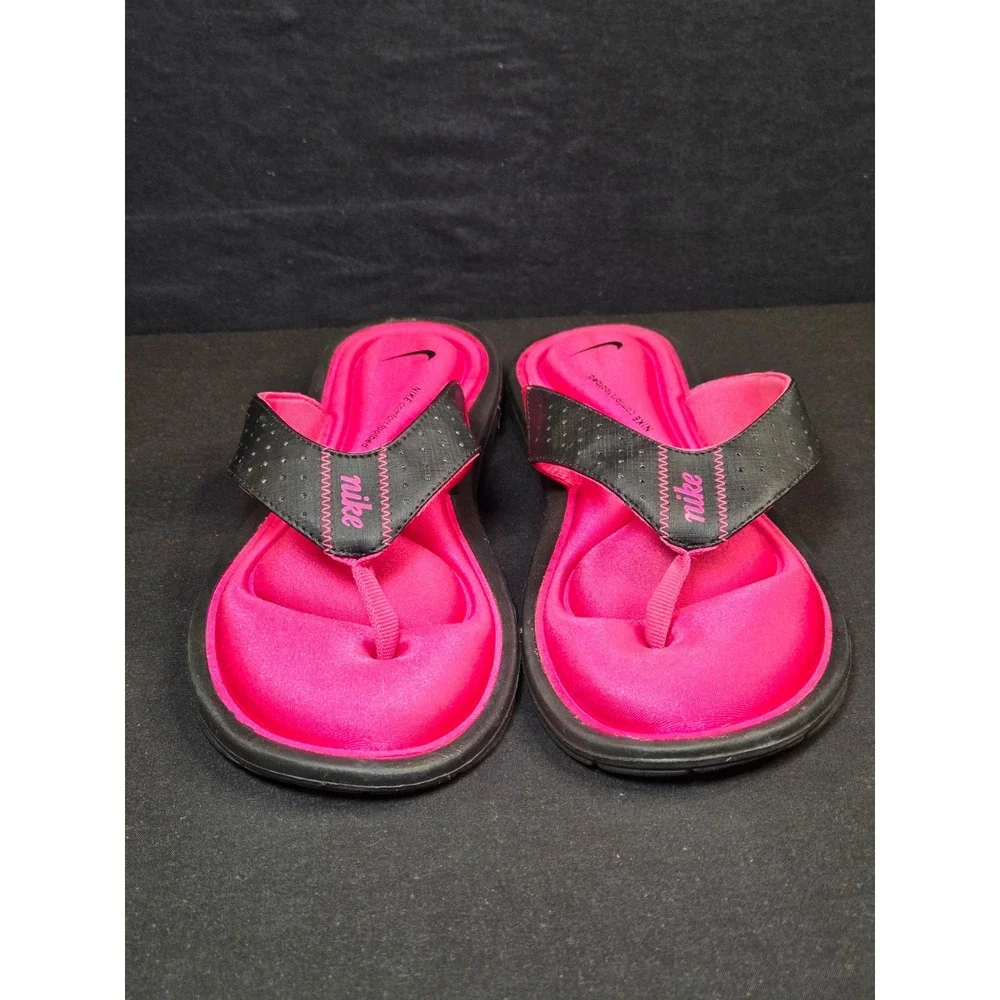 Nike Comfort Footbed Flip Flop Sandals Womens 10 Pink Black Thong 384525-601
